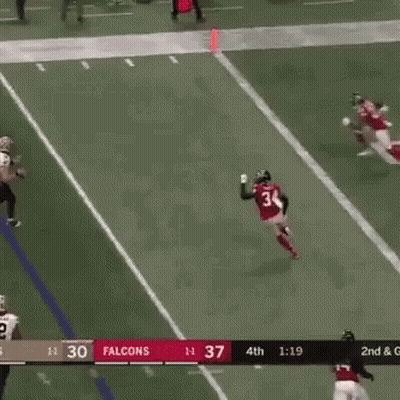 A Football Game Is Being Played Between The Falcons And The Jets GIF