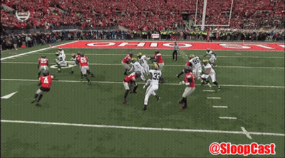 A Football Game Is Being Played On A Field With The Word Ohio On It GIF