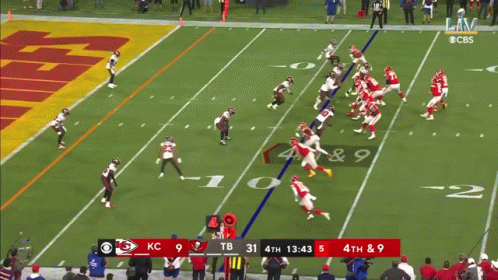 A Football Game Is Being Played On Cbs GIF