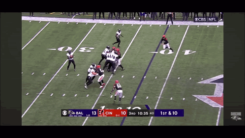 A Football Game Is Being Played On Cbs GIF