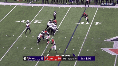 A Football Game Is Being Played On Cbs Nfl GIF