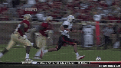 A Football Game Is Being Played On Espn And The Score Is 15 To 2 GIF