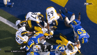A Football Game Is Being Played On Fox Nfl GIF