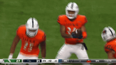 A Football Game Is Being Played With The Score Being 31 To 12 GIF