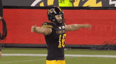A Football Player For The Tigers Is Standing On The Field GIF