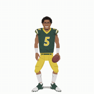 A Football Player From North Dakota State Bison Is Holding A Football GIF