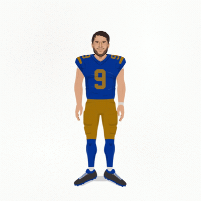 A Football Player In A Blue Jersey With The Number 9 On It GIF