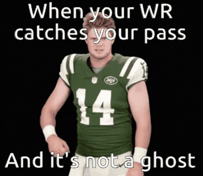 A Football Player In A Green Jersey With The Number 14 GIF