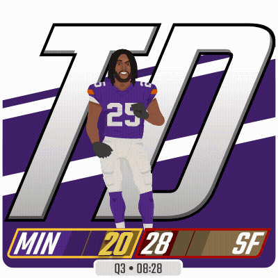A Football Player In A Purple Jersey With The Number 25 GIF