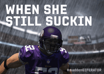 A Football Player In A Purple Uniform With The Number 53 GIF