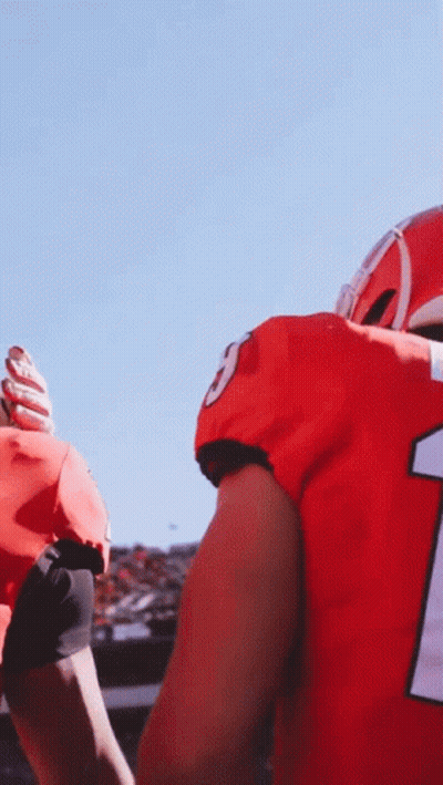 A Football Player In A Red Uniform With The Number 1 On It GIF
