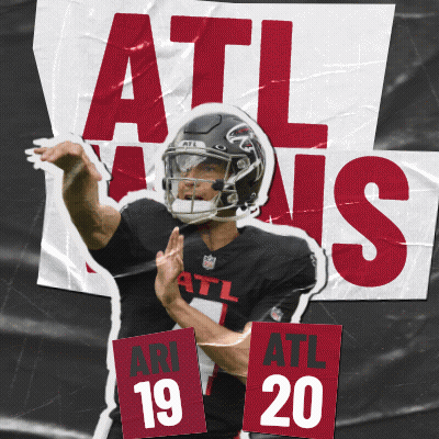 A Football Player Is Holding Up A Sign That Says Atl 20 GIF