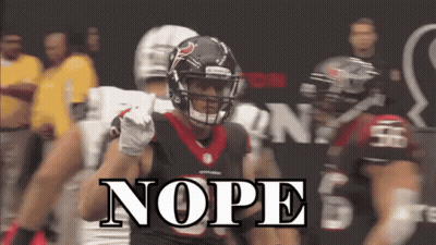 A Football Player Is Pointing At The Camera With The Word Nope Below Him GIF