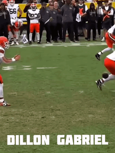 A Football Player Named Dillon Gabriel Throws A Ball On The Field GIF