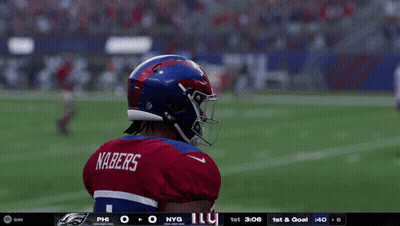 A Football Player Named Nabers Is On The Field GIF