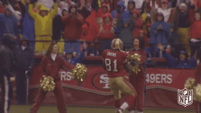 A Football Player Named Owens Wears Number 81 On His Jersey GIF