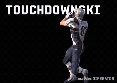 A Football Player Named Touchdownski Is Being Tackled By A Chiefs Player GIF