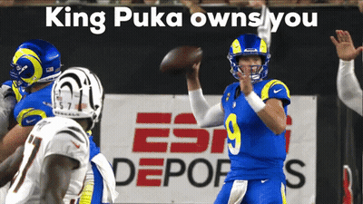 A Football Player Throws A Ball In Front Of A Espn Sign GIF