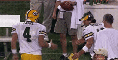 A Football Player Wearing A Green Bay Packers Uniform With The Number 4 On It GIF