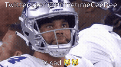 A Football Player Wearing A Helmet That Says Cowboys GIF