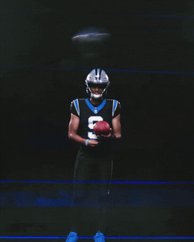 A Football Player Wearing A Helmet That Says Panthers On It GIF