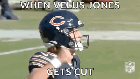 Football Player With Bears Helmet Standing GIF