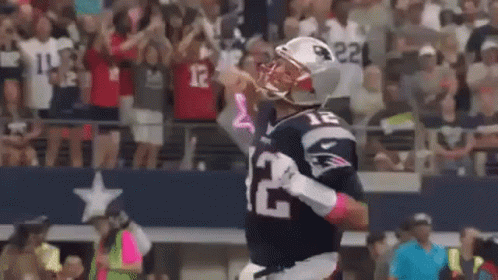 A Football Player Wearing A Helmet With The Number 22 On It Is Running On A Field . GIF