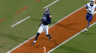 A Football Player Wearing A Jersey With The Number 81 On It GIF