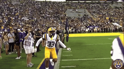 A Football Player Wearing A Number 33 Jersey Is Running On The Field . GIF