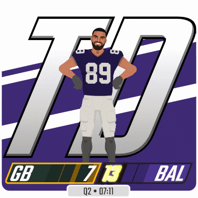 A Football Player Wearing A Purple Jersey With The Number 89 On It GIF