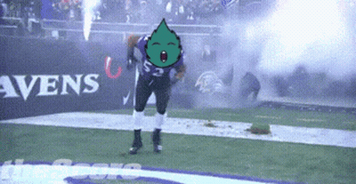 A Football Player Wearing A Ravens Jersey Stands On The Field GIF