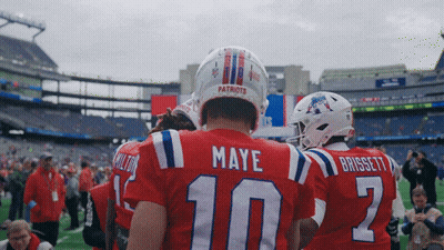 A Football Player Wearing A Red Jersey With The Name Maye On The Back GIF