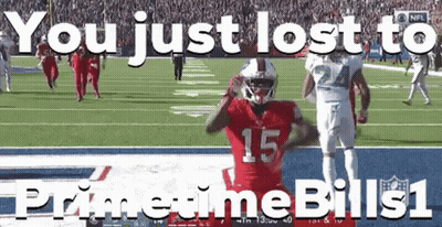 A Football Player Wearing A Red Jersey With The Number 15 On It GIF