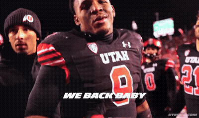 A Football Player Wearing A Utah Jersey With The Number 8 On It GIF