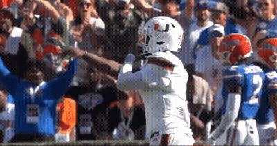 A Football Player Wearing A White Helmet With A U On It GIF