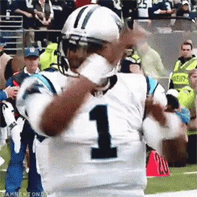 A Football Player Wearing A White Jersey With The Number 1 On The Front GIF