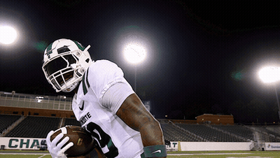 A Football Player Wearing A White Jersey With The Number 3 On It GIF