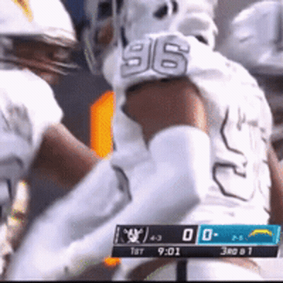 A Football Player Wearing The Number 96 Jersey GIF