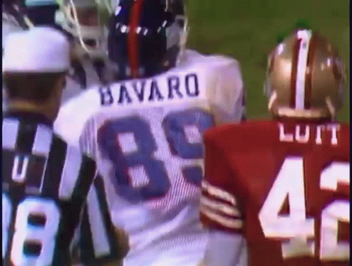 A Football Player With The Name Bavaro On Their Jersey GIF