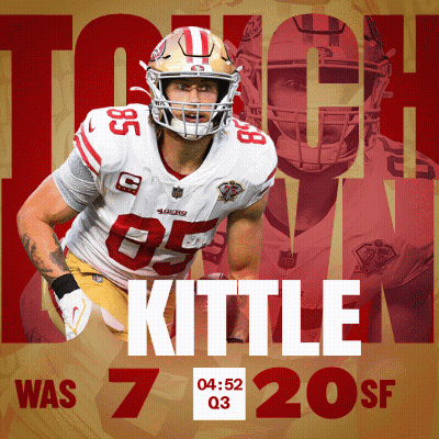 A Football Player With The Name Kittle On The Front GIF