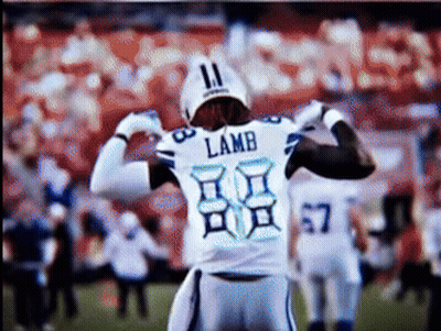 A Football Player With The Name Lamb On Their Jersey GIF