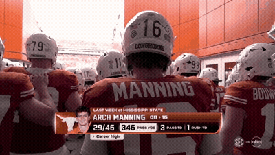 A Football Player With The Name Manning On The Back GIF