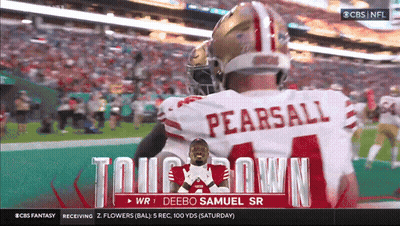 A Football Player With The Name Pearsall On The Back GIF