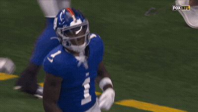 A Football Player With The Number 1 On His Jersey Is Running On The Field GIF