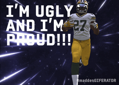 A Football Player With The Number 27 On His Jersey Runs With The Ball GIF