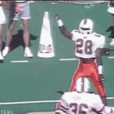 A Football Player With The Number 28 On Their Jersey GIF