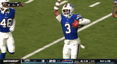 A Football Player With The Number 3 On His Jersey Is Running On The Field GIF