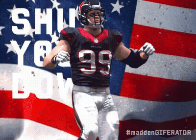 A Football Player With The Number 99 On His Shirt GIF