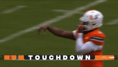 A Football Player With The Word Touchdown On The Bottom Right GIF