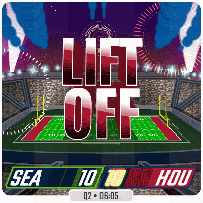 A Football Stadium With The Words Lift Off On The Top GIF
